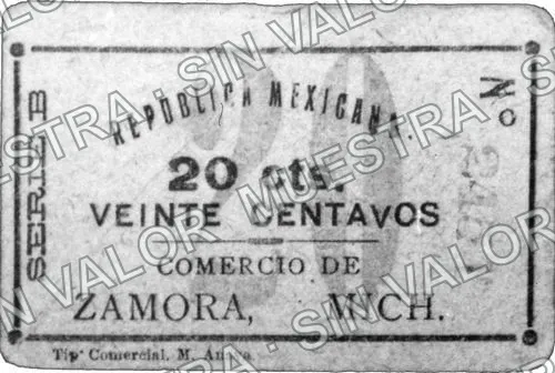 20 centavos, Rosendo Tamayo y Cía (M3147), anverso