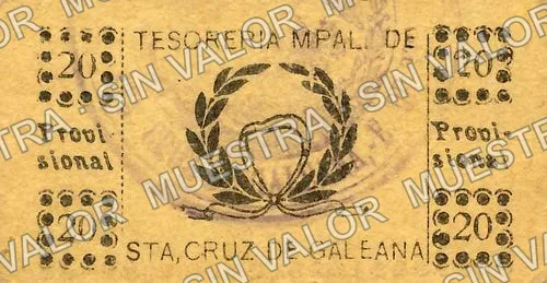 20 centavos, Santa Cruz de Galeana (M1739), M1739 20c Santa Cruz de Galeana, anverso