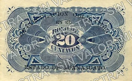 20 centavos, Stallforth, Alcazar (M1657), reverso