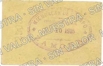 20 centavos, Tesorería del Municipio large '20' (M2946), M2946 20c Tesorería del Municipio large '20', reverso