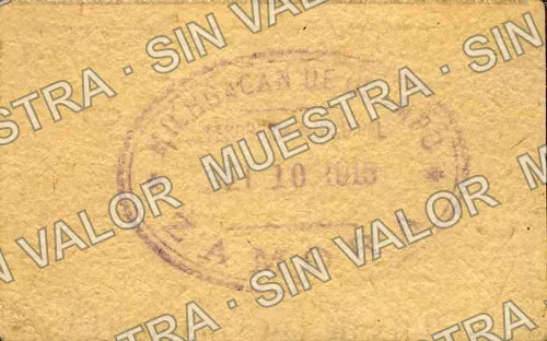 20 centavos, Tesorería del Municipio large '20' (M2946), M2946 20c Tesorería del Municipio large '20', reverso