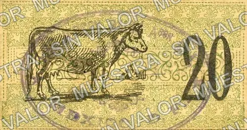 20 centavos, The Jersey Dairy Ass'n (M1440), M1440 20c The Jersey Dairy Ass'n, reverso