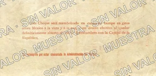 20 pesos, Banco de Coahuila (M1031), reverso