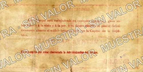20 pesos, Banco de Coahuila (M1034), reverso