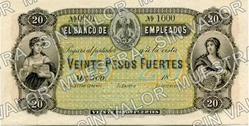 20 pesos, Banco de Empleados (M209), anverso