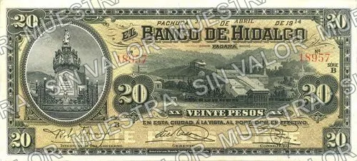 20 pesos, Banco de Hidalgo (M371), anverso