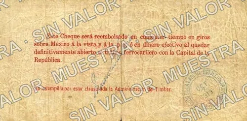 20 pesos, Banco de la Laguna (M1054), reverso