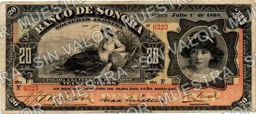 20 pesos, Banco de Sonora (M509), anverso