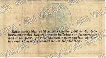 20 pesos, Brigada Alvarez (M3663), reverso