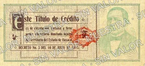 20 pesos, Estado de Oaxaca (M3375), reverso