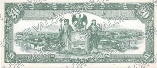 20 pesos, Estado de Sinaloa (M3786), reverso