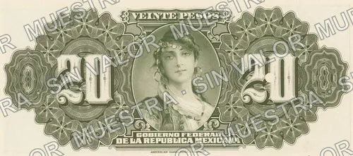 20 pesos, Gobierno Federal (M1271), M1271a $20 Gobierno Federal, reverso