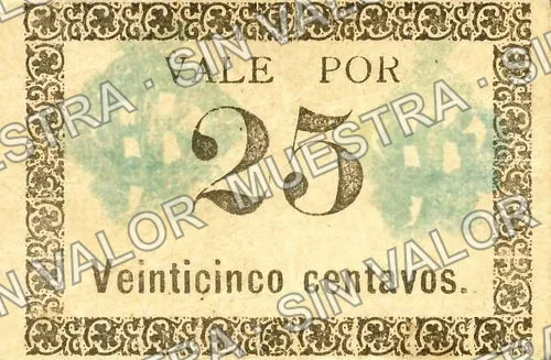 25 centavos, Ayuntamiento de 1915, Iguala (M1948), anverso (M1948b 25c Ayuntamiento de 1915, Iguala)