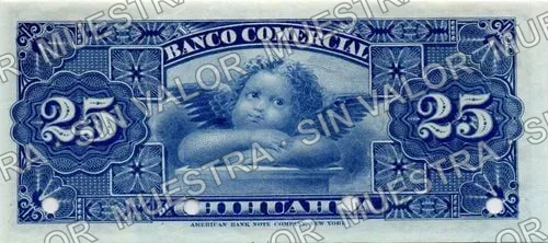 25 centavos, Banco Comercial de Chihuahua (M80), reverso (M80s 25c Banco Comercial de Chihuahua specimen)