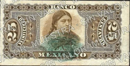 25 centavos, Banco Mexicano (M118), reverso
