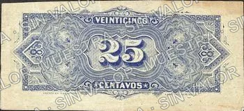 25 centavos, Banco Minero Chihuahuense (M145), M145b 25c Banco Minero Chihuahuense, reverso