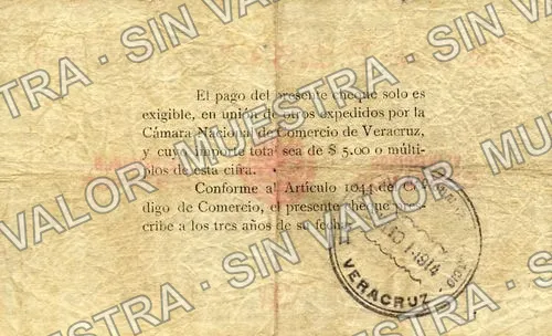 25 centavos, Cámara Nacional de Comercio (M4103), reverso