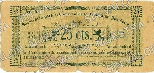 25 centavos, Comercio de la Ciudad (M3636), M3636 25c Comercio de la Ciudad, anverso