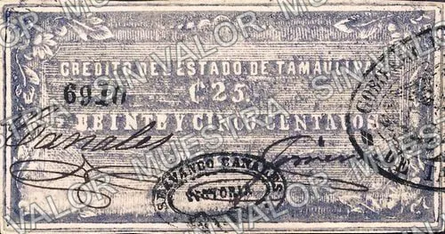 25 centavos, Crédito del Estado (M763), anverso