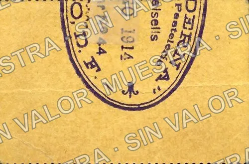 25 centavos, Dulcería "La Moderna" (M1348), M1348 25c Dulcería "La Moderna", reverso