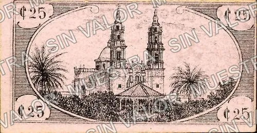 25 centavos, El Comercio de Zamora (M3153), reverso