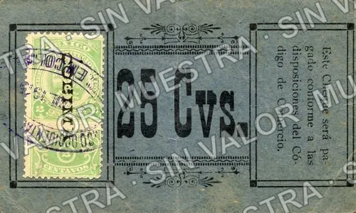 25 centavos, Luis H. y Hoyos (M1226), reverso