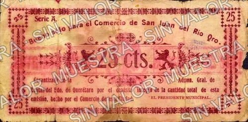 25 centavos, Presidencia Municipal (M3641), M3641 25c Presidencia Municipal, anverso