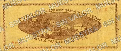 25 centavos, Tesorería de la Federación (M1086), M1086 25c Tesorería de la Federación, reverso