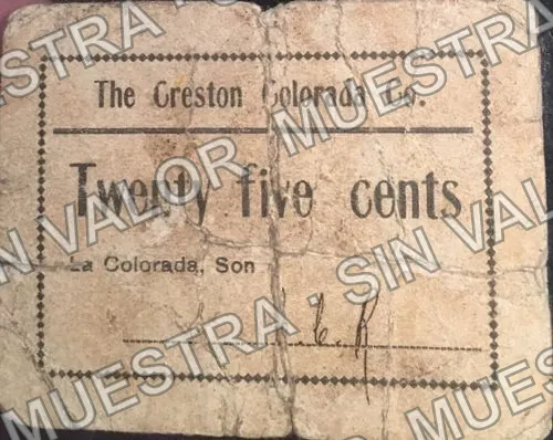 25 centavos, The Creston Colorada Co (M3861), M3861 25c The Creston Colorada Co., anverso