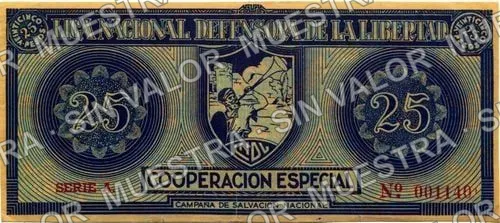 25 pesos, Liga Nacional Defensora de la Libertad Religiosa (M4373), M4373 $25 Liga Nacional Defensora de la Libertad Religiosa, anverso