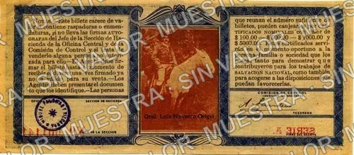 25 pesos, Liga Nacional Defensora de la Libertad Religiosa (M4373), M4373 $25 Liga Nacional Defensora de la Libertad Religiosa, reverso