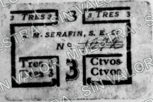 3 centavos, A. M. Serafin (M2966), M2966 3c A. M. Serafin, anverso