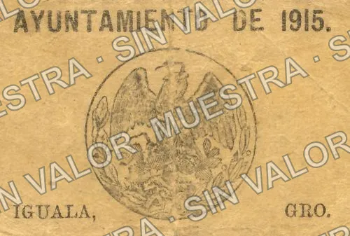 3 centavos, Ayuntamiento de 1915, Iguala (M1943), reverso