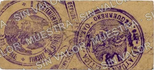 3 centavos, Ayuntamiento de Zaachila (M3387), reverso