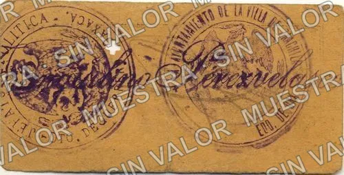 3 centavos, Ayuntamiento de Zaachila (M3387), reverso (M3387.3 20c Ayuntamiento de Zaachila)