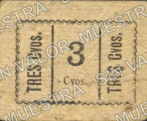 3 centavos (M3057), anverso