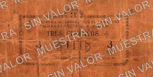 3 centavos, Moreleón (M1787), anverso