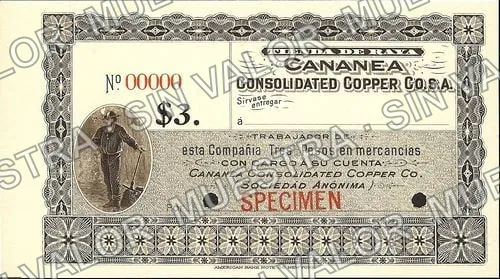 3 pesos, CCCC $3 without denomination (M756), M756b CCCC $3 with denomination, anverso