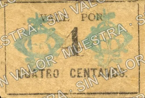 4 centavos, Ayuntamiento de 1915, Iguala (M1944), M1944a 4c Ayuntamiento de 1915, Iguala, anverso
