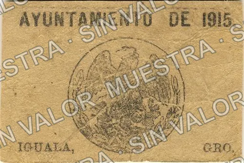 4 centavos, Ayuntamiento de 1915, Iguala (M1944), M1944a 4c Ayuntamiento de 1915, Iguala, reverso