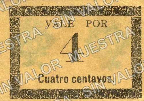 4 centavos, Ayuntamiento de 1915, Iguala (M1944), M1944c 4c Ayuntamiento de 1915, Iguala, anverso