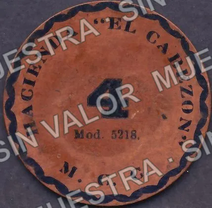 4 centavos, Hacienda "El Cabezón" (M2378), M2378 4c Hacienda "El Cabezón", anverso