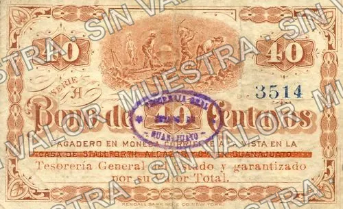 40 centavos, Stallforth, Alcazar (M1659), anverso