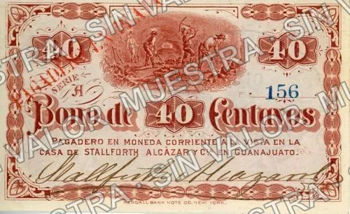 40 centavos, Stallforth, Alcazar (M723), anverso