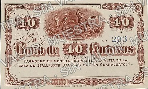 40 centavos, Stallforth, Alcazar (M723), anverso (M723r 40c Stallforth, Alcazar remainder)