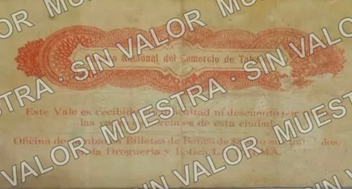 .5 25c Cámara Nacional de Comercio images courtesy of Miguel Zea (M3887), M3887 20c Cámara Nacional de Comercio (with Ejército Constitucionalista overprint, reverso