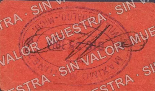 .5 5c Porfirio Peña (M3073), M3073a Máximo Martínez 2c, reverso