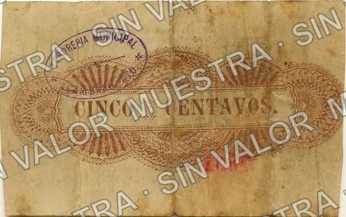 5 centavos, Acámbaro (M1581), M1581 5c Acámbaro, reverso