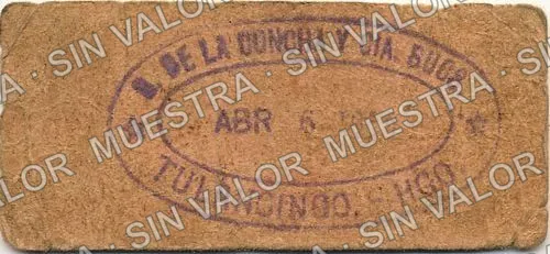 5 centavos, Al Bazar Universal (M2196), M2196 5c Al Bazar Universal, reverso