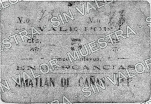5 centavos, Amatlán de Cañas (M3314), M3314 5c Amatlán de Cañas, anverso